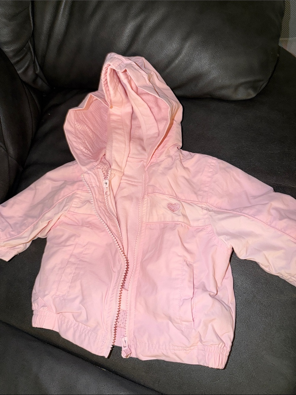 6-9 month youth kids infant Girls' Pink Hooded Jacket - Lightweight Windbreaker